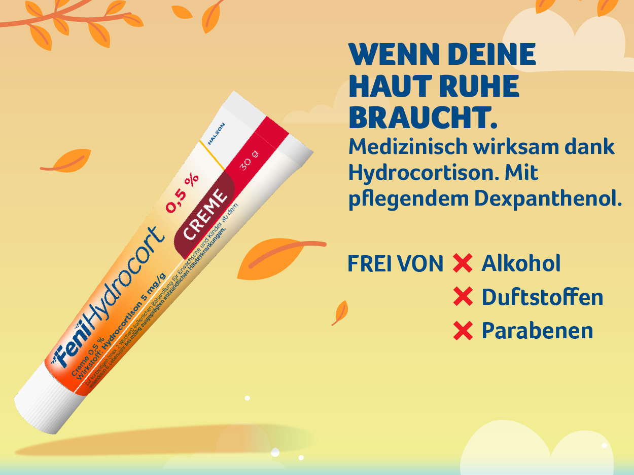 FeniHydrocort Creme 0,5% Tube und Faltschachtel, 30g, am Strand.